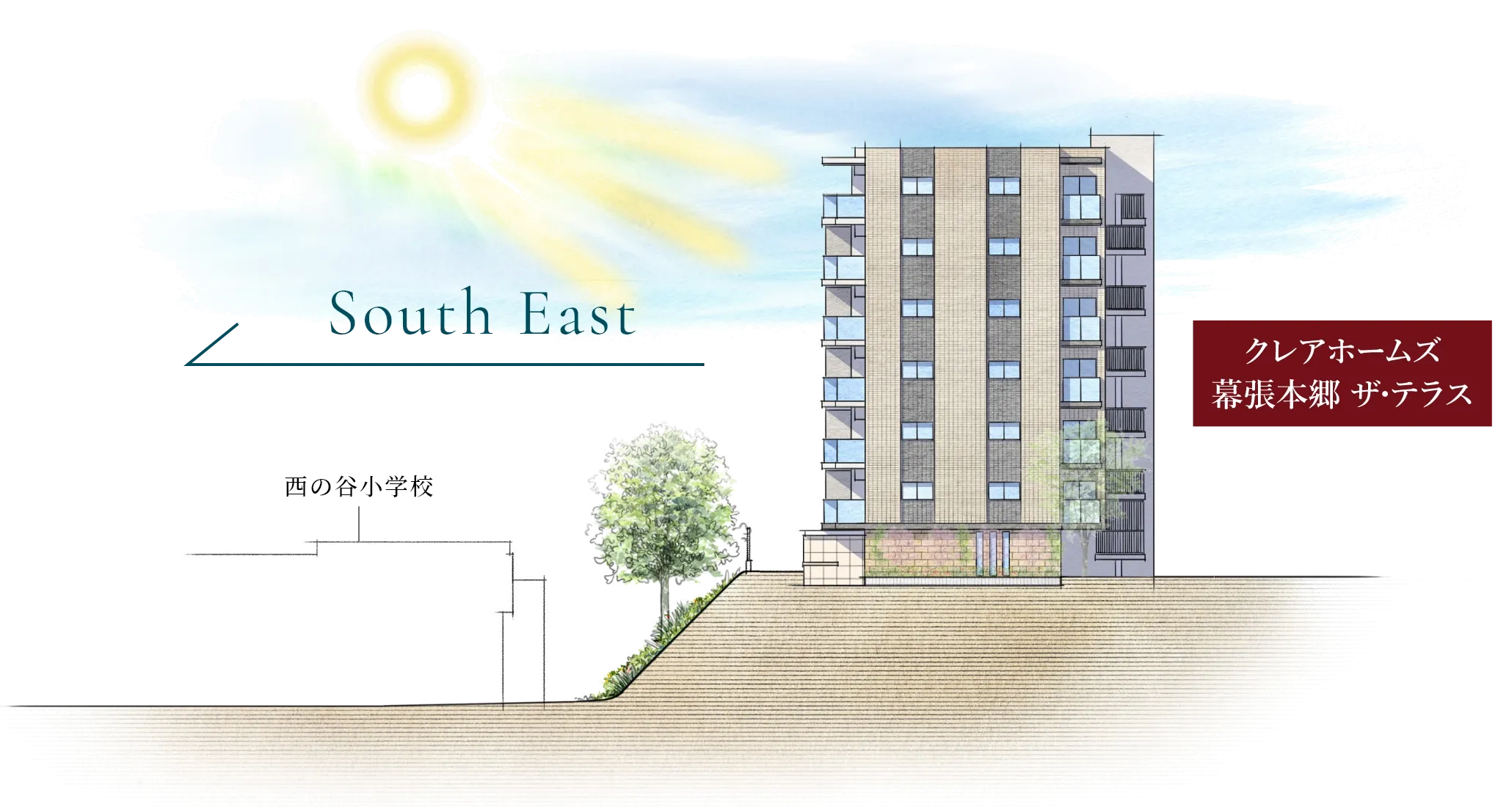 隣接小学校高低差概念図